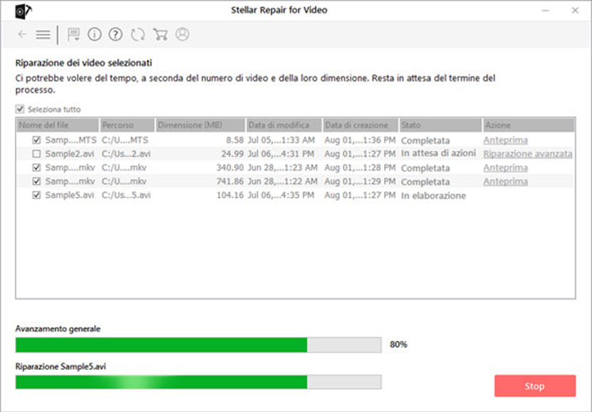 selezionare Riparazione