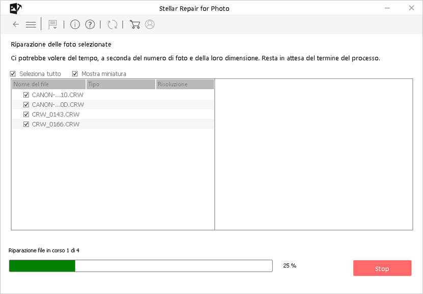 Selezionare Riparazione